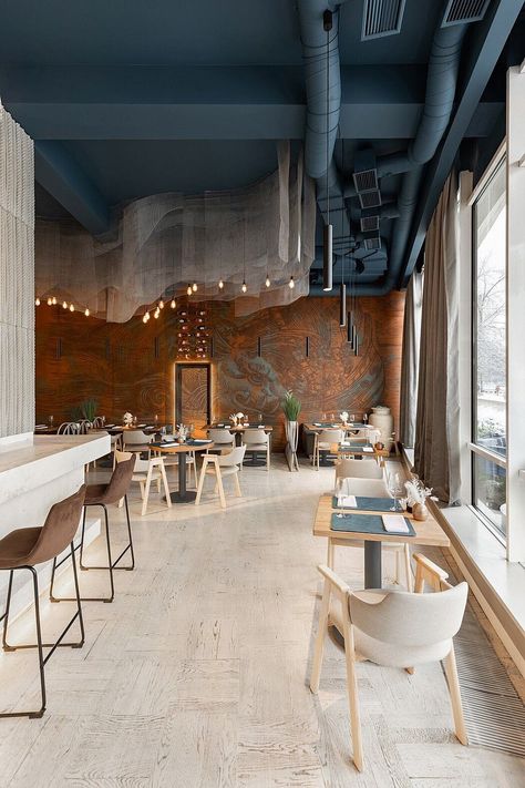 Loft Cafe, Modern Restaurant Design, Design Café, Modern Cafe, Cafe Shop Design, Coffee Shops Interior, Luxury Restaurant, Modern Restaurant, Coffee Shop Design