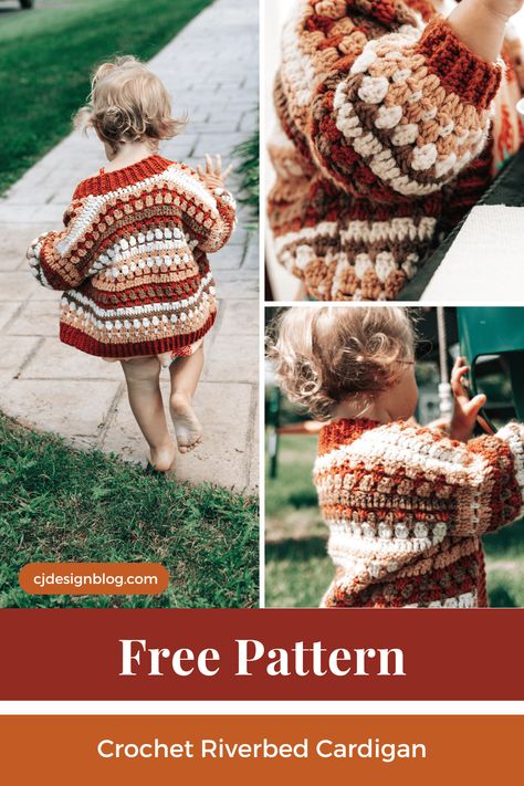 Riverbed Cardigan, Baby Cardigan Crochet Pattern Free, Cj Design, Crochet Sweater Pattern, Crochet Cardigan Pattern Free, Cardigan Crochet, Crochet Bebe, Crochet Baby Clothes, Hello Hello