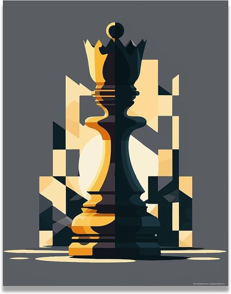 Amazon.com: Inspirational Wall Art Co. - Colorful | Chess Piece Decor - Chess Poster - King and Queen Chess Art - Chess Board Decor - Chess Poster Print Artwork for Bedroom Office | 11x14 Inches Unframed: Posters & Prints King Chess Piece Art, Queen Chess Piece Art, Poster Color Painting Artworks, Chess Board Decor, Chess Queen Art, Chess Pieces Art, Chess King Piece, Chess Artwork, Chess Photo