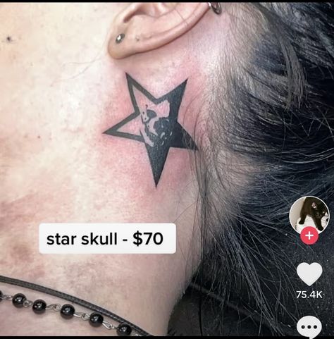 star skull tattoo Cheetah Print Tattoos, Star Skull, Grunge Tattoo, Star Tattoo, Tattoo Art Drawings, Dream Tattoos, Skull Tattoos, Star Tattoos, Tattoo Design Drawings