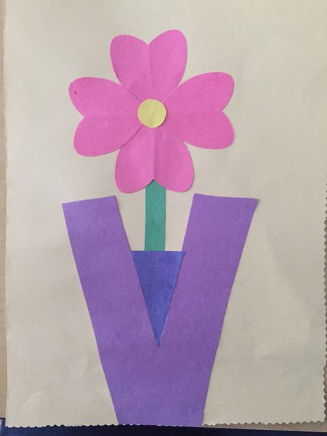 V is for vase Vase Crafts For Preschoolers, V Art For Preschool, V Is For Craft Preschool, Letter V Preschool Crafts, V Is For Craft, V Is For, Letter V Crafts For Preschoolers, V Is For Vase, F Is For Flower