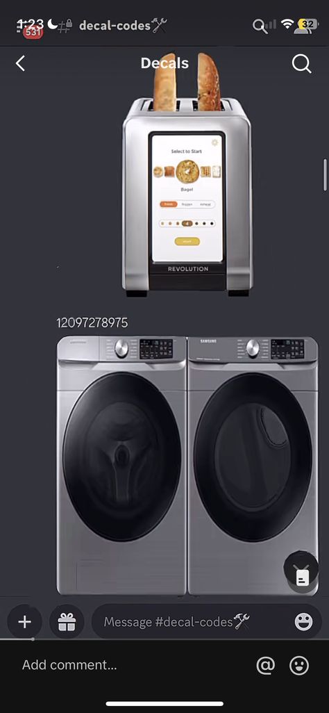 Amazon Box Code Bloxburg, Bloxburg Washing Machine Decal, Washer And Dryer Decals Bloxburg, Bloxburg Kitchen Appliances Decals, Bloxburg Appliance Decals, Bloxburg Head Boards Codes, Realistic Decal Codes For Bloxburg, Fridge Decal Codes Bloxburg, Amazon Bloxburg Decal Code