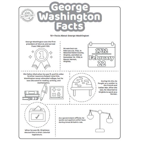 Thomas Jefferson Facts, George Washington Printable, Abraham Lincoln Facts, George Washington Facts, American Flag Coloring Page, Brother Lawrence, Fun Facts For Kids, 13 Colonies, Flag Coloring Pages