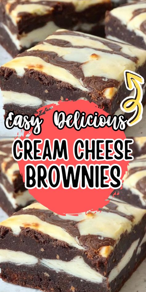 Box Brownies With Cream Cheese Swirl, Brownie Cream Cheese Recipes, Cream Cheese Brownies From Box Recipes, Brownie With Cream Cheese, Brownie Types, Brownies Cream Cheese, Cream Cheese Brownie, Brownies With Cream Cheese, Chocolate Chip Cookie Brownies