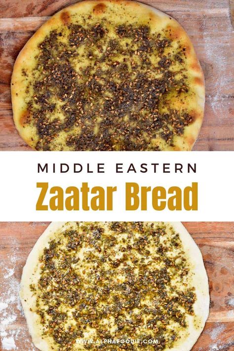 Zaatar Flatbread, Zaatar Bread Recipe, Zaatar Bread, Za'atar Recipe, Middle Eastern Bread, Zaatar Recipe, Breakfast Spread, Bread Soft, Middle Eastern Dishes