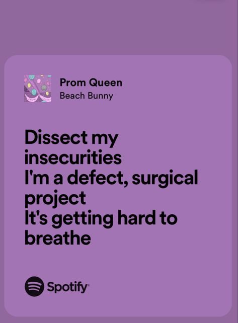 Prom Queen Lyrics, Queen Lyrics, Hard Breathing, Prom Queen, Important Quotes, Prom Queens, Concept Board, Beach Bunny, Music Therapy