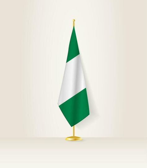 Nigeria flag on a flag stand. Map Of Nigeria, Nigeria Flag, Vector Texture, A Flag, Flag Stand, Concept Design, Vector Art, Vector Free, Prince