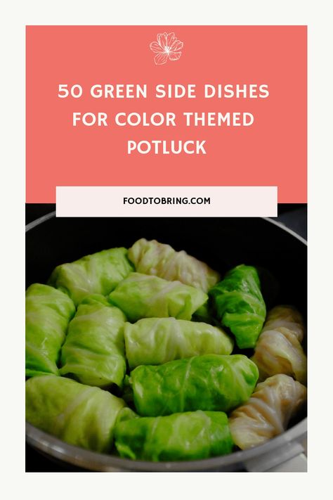 One of my favorite new potluck themes is the Color Party! Some potlucks have every dish in one color or assign each person a different color to make a rainbow of food. St. Patrick’s Day and Easter are common holidays to have a green potluck, so today we will be listing the 50 best green side dishes to bring to a party! Green Food Items For Color Party, Green Theme Party Food, Green Foods For Color Party, Green Food Ideas For Color Party, Green Side Dishes, Potluck Themes, Party Side Dishes, Green Foods, Party Sides