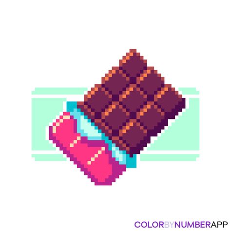 Pixel Art Chocolate, Pixel Chocolate, Candy Pixel Art, Pixel Candy, Pixel Food, 3d Pixel, Minecraft Mod, Candy Games, Art Pixel