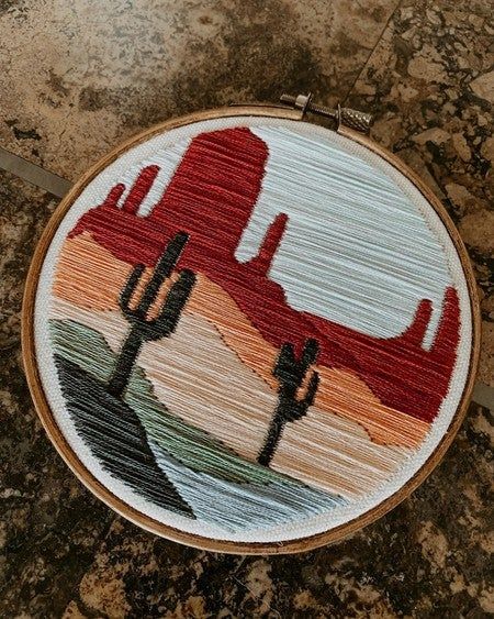 ✨Sale Alert✨ In honor of Earth Day today all landscape and floral pieces in my shop are 15%! 🌎 Today Only! 🌍Click the link in my bio to shop this hoop. • • • #thinkhappythoughts #earthdayeveryday #mountainart #cactuslove #embroideryart #handmadewithlove #shoplocal #etsyshop #etsyfinds #liveauthentic #nothingisordinary #makersmovement #dmcthreads #makeitwithmichaels #getoutdoors #homedecor #fiberart #coloradomakers #getoutside #handmadewithjoann #natureinthehome #feelingfolksy #inspiredbynature Desert Embroidery, Authentic Living, Mountain Art, Embroidery Hoop Art, Frame Crafts, Arts And Crafts Supplies, Hoop Art, Today Only, Earth Day