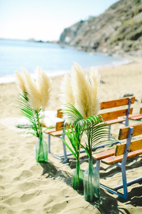 pampas grass aisle decorations Pampas Grass Decor Wedding, Surf Wedding, Wedding Ceremony Aisle, Beach Wedding Aisles, Aisle Decorations, Wedding Isles, Ceremony Aisle, Beach Wedding Attire, Beach Wedding Colors