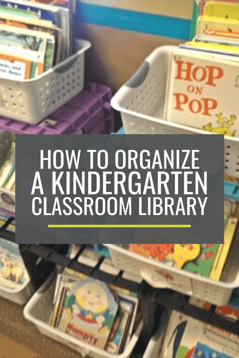 How to Organize a Classroom Library the Easy Way Kindergarten Library Labels, Organizing Books In Classroom, Classroom Library Organization Kinder, Kindergarten Reading Centers Setup, Preschool Class Library, Kindergarten Book Organization, Preschool Library Center Set Up, Kindergarten Library Ideas, Library Center Kindergarten