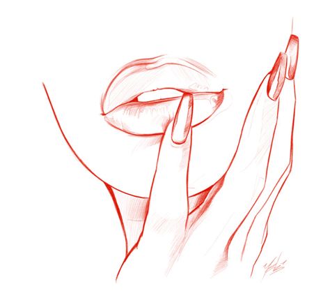 Lips and coffin nails tattoo Lips, Nails, Drawings, Art