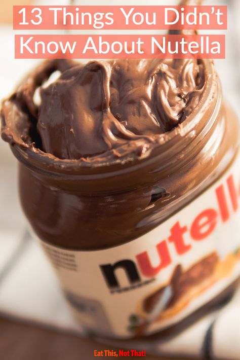 In honor of World Nutella Day, learn more about the beloved sweet spread. #nutella #nutellafacts #foodfacts #hazelnutspread How To Eat Nutella, Apples And Nutella, World Nutella Day, Healthy Nutella Recipes Breakfast, What To Eat With Nutella, What To Do With Nutella, Healthy Nutella Snacks, Snacks With Nutella, Nutella Sandwich Ideas