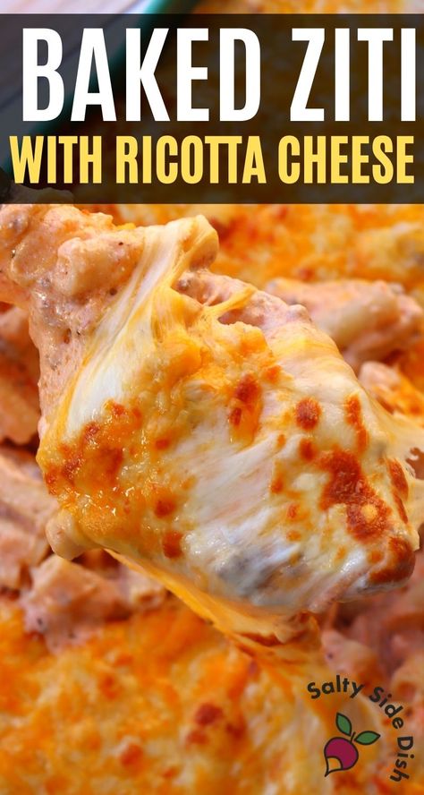 baked ziti casserole Vodka Baked Ziti, Lasagna Style Baked Ziti, Ricotta Cheese Ideas, White Baked Ziti, Baked Ziti With Meatballs Ricotta, Penne Ricotta Bake, Baked Ziti With Chicken And Ricotta, Italian Baked Pasta Recipes, Keto Baked Ziti