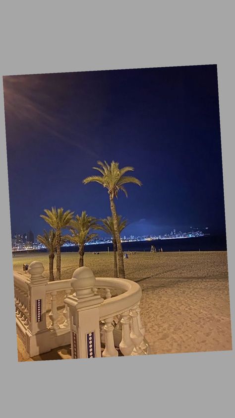 Beach At Night, City Lights, At Night, The Beach, Spain, Instagram