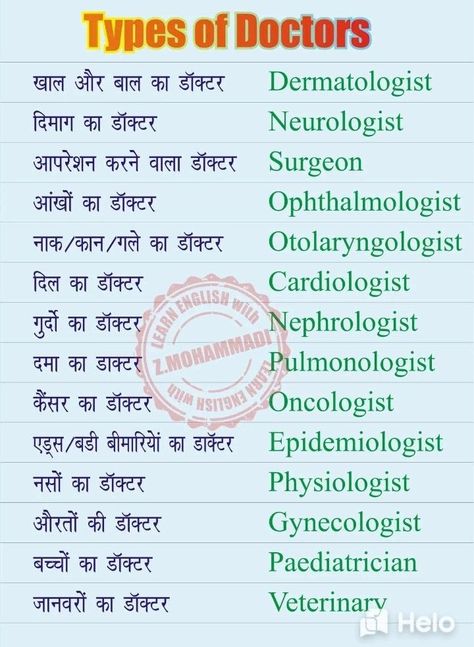 Good Vocabulary Words English, Doctor Types, Types Of Doctors, Words English Vocabulary, General Knowledge For Kids, Words English, White Tongue, English Transition Words, Biology Facts