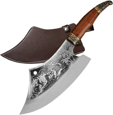 Escudo Viking, Meat Knife, Chef Tools, Butcher Knife, Boning Knife, Cool Swords, Knife Design, The Tiger, Knife Making