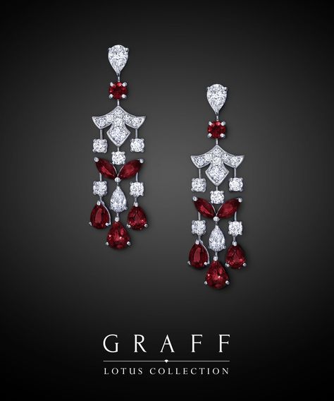 The sublime Lotus Collection Ruby Earrings from #GraffDiamonds, inspired by the miraculous #Lotus #Flower Graff Jewelry, Graff Diamonds, Ear Drops, Lotus Earrings, High Jewellery, Fine Diamond Jewelry, Rings Fashion, Ruby Earrings, Red High