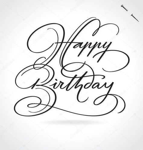 Happy Birthday Black And White, Birthday Black And White, Happy Birthday Hand Lettering, Happy Birthday Friendship, Happy Birthday Calligraphy, Happy Birthday Font, Happy Birthday Typography, Happy Birthday For Him, Happy Birthday Black