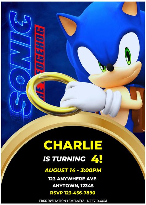 Sonic Birthday Party Invitations, Sonic The Hedgehog Invitation Template, Sonic Birthday Invitations Free, Sonic Birthday Invitation Template, Sonic Invitation Template Free, Sonic Birthday Invitation Card, Free Sonic Invitations, Sonic The Hedgehog Birthday Party Invite, Sonic Birthday Invitations