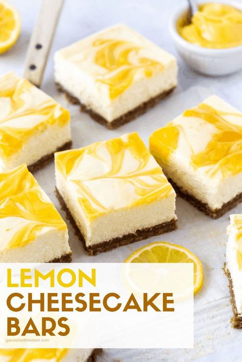 Nothing screams spring like lemon desserts, and this recipe for Lemon Cheesecake Bars uses lemon curd to give each decadent bite just the right amount of tang. Perfect dessert for brunches, showers or graduations! #lemondesserts #cheesecakebars #lemoncurd Dessert Halloween, Spring Recipes Dessert, Lemon Cheesecake Bars, Cheesecake Squares, Spring Dessert, Dessert Parfait, Spring Recipe, Lemon Dessert Recipes, Spring Desserts