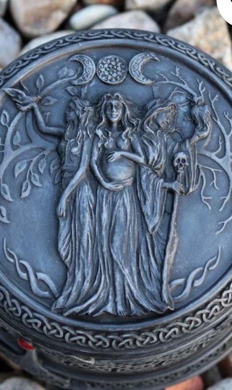 The Maiden The Mother The Crone Tattoo, Hecate Goddess Tattoo Symbol, Maiden Mother Crone Tattoo, Triple Moon Goddess Tattoo, Crone Tattoo, Moon Goddess Tattoo, Front Neck Tattoo, The Crone, Maiden Mother Crone