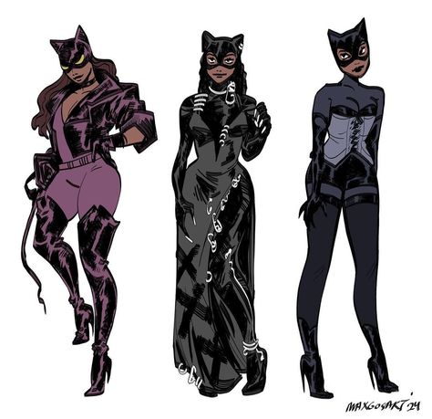 Catwoman Character Design, Cat Woman Redesign, Sewing Character Design, Catwoman Redesign, Selina Kyle Fanart, Women Superhero Costumes, Batman Inspired Outfit, Villain Woman, Catwoman Logo