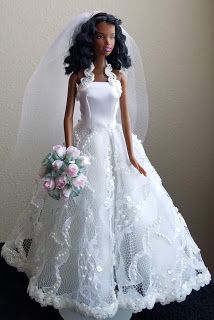 Snow Wedding Dress, Barbie Wedding Dress Pattern, October Wedding Dresses, Doll Wedding Dress Pattern, Wedding Dresses For Barbie Dolls, Wedding Barbie Dolls, Free Barbie Crochet Patterns Wedding Dresses, Doll Clothes Tutorial, Royal Wedding Gowns