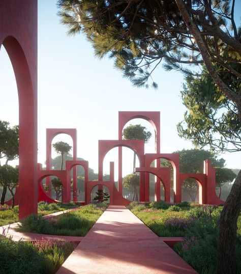 Entrance Landscape Design, Arch Architecture, Wedding Backdrop Design, Stage Backdrop, Architecture Model Making, Architecture Concept, Landscape Architecture Design, Architecture Design Concept, Backdrop Design