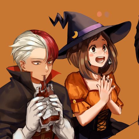 Anime Halloween, Ochako Uraraka, Couple Halloween, Hero Academia Characters, Boku No Hero, My Hero Academia Manga, Mad Hatter, Disney Cartoons, Cute Anime Couples