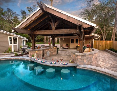 Staycation — Pratt Guys Pool Cabana Ideas, Ideas De Piscina, Dream Backyard Pool, Pools Backyard Inground, Pool Cabana, Backyard Renovations, Luxury Pools, Backyard Pool Landscaping, Dream Pools