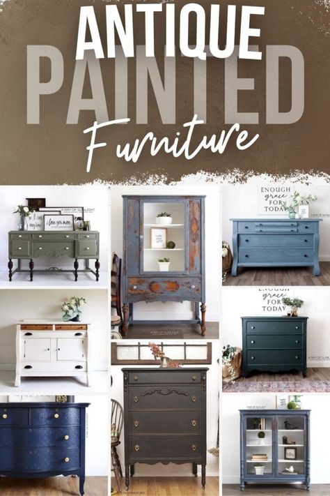 Antique Painted Furniture Antique China Hutch, Antique Painted Furniture, Eastlake Dresser, Dresser Paint, Best Paint For Wood, Painted Display Cabinet, Best Paint Sprayer, Antiquing Furniture Diy, Painted Furniture Ideas