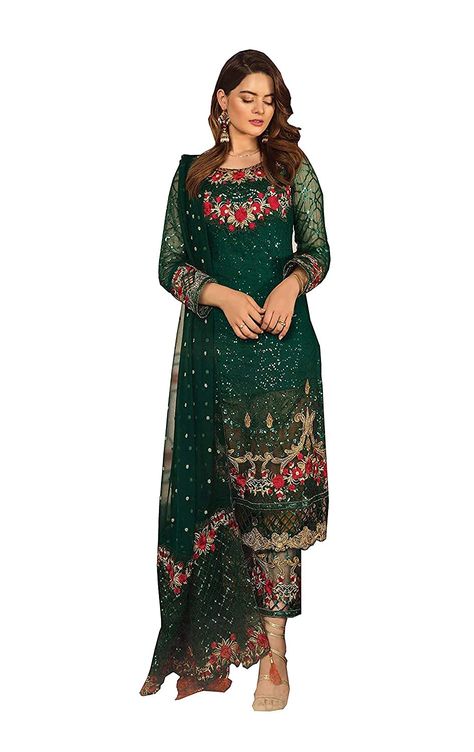 PRICES MAY VARY. This Salwar kameez is Readymade. Select color and size. Available size in inches : XS-36 || S-38 || M-40 || L-42 || XL-44 || || XXL-46 || || Customize stitch || Unstitch || customize stitch (we provide stitching service as per customer measurement) Top :- Heavy Faux Georgette with Embroidery work || Bottom:- Embroidery Work With Santoon || Top Inner :- Santoon || Dupatta:- Heavy Net Dupatta With Embroidery Work || Length :- Max up to 44” || Size. :- 80 Point Front || Type :- Rea Women Salwar Suit, Textured Maxi Dress, Dresses For Women Casual, Plazzo Suits, Indian Dresses For Women, Lehenga Suit, Anarkali Gown, Anarkali Suit, Pakistani Suits