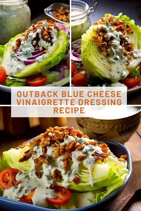 Blue Cheese Vinaigrette Dressing Recipe, Blue Cheese Vinaigrette Dressing, Vinegarette Dressing Recipe, Copycat Outback, Blue Cheese Vinaigrette, Sauce For Vegetables, Cheese Salad Dressing, Vinaigrette Dressing Recipe, Picnic Potluck