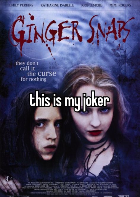 Gingersnaps Aesthetic, Gingersnaps Movie, Movie Whisper, Ginger Snaps Movie, Katharine Isabelle, Water Pictures, Savage Quotes, Best Horror Movies, Emo Guys