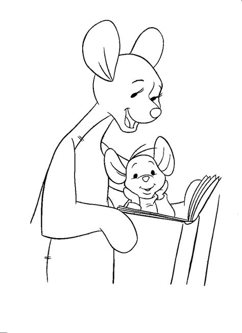 Kanga and Roo Kanga Winnie The Pooh Drawing, Kanga And Roo Tattoo, Winnie The Pooh Coloring Pages, Pooh Coloring Pages, Roo Winnie The Pooh, Kanga And Roo, Winnie The Pooh Tattoos, Baby Disney Characters, Winnie The Pooh Cartoon