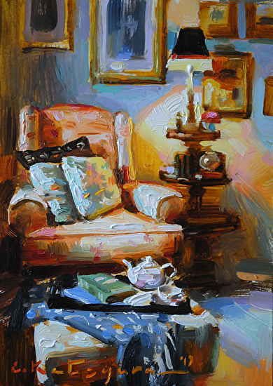 Elena Katsyura, Interior Artwork, Oil Painting Nature, Interior Paintings, Painting Competition, Oil Painting For Sale, Country Scenes, Classic Sofa, Oil Painting Flowers