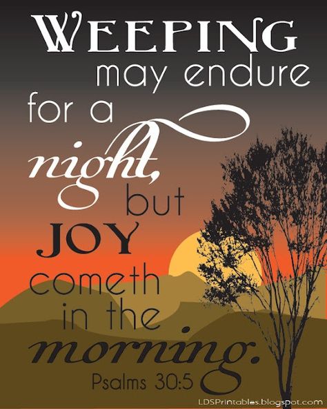 STILL SMALL VOICE RADIO - GETTING THROUGH THE NIGHT Wednesday, October 30 9 am pc /12pm est Psalm 30:5 For his anger endureth but a moment; in his favour is life: weeping may endure for a night, but joy cometh in the morning.   I don’t know about you, but I have read that scripture so many times when I was young however, it wasn't until I became older, and grew in the Lord that I fully understood the true meaning of  "weeping may endure for a night, but joy cometh in the morning" I want to share Joy Comes In The Morning, Psalm 30, Ayat Alkitab, Favorite Bible Verses, Faith Inspiration, Scripture Quotes, Verse Quotes, Scripture Verses, Bible Verses Quotes