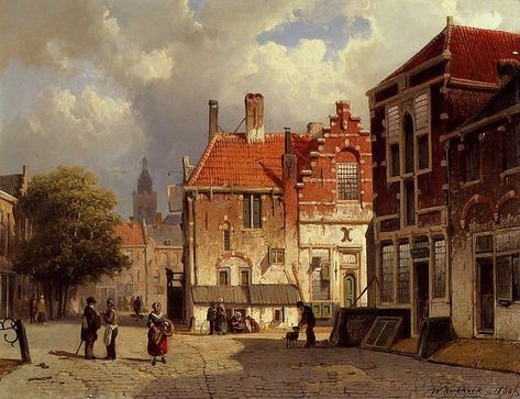 Romantic School, Era Victoria, High Museum, Medieval Life, City Painting, Oil Painting For Sale, Dutch Painters, European Paintings, Town Square