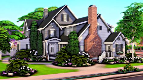 Sims 4 Willow Creek Map Layout Ideas, Willow Creek Sims 4 House, House And Floor Plan, Sims4 Lookbook, Gaming House, Ts4 Builds, Sims 4 Restaurant, Sims 4 House, Modern Family House