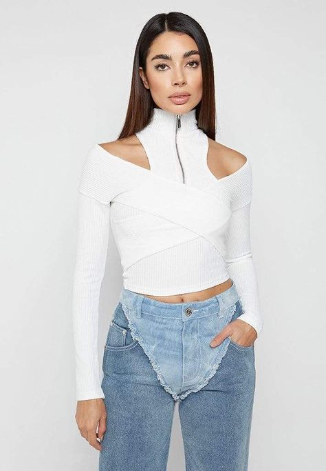 Crossover Top, Streetwear Accessories, Top Crop, Luxury Streetwear, Crossover, Denim Skirt, Investment, Levi Jeans, Bell Sleeve Top