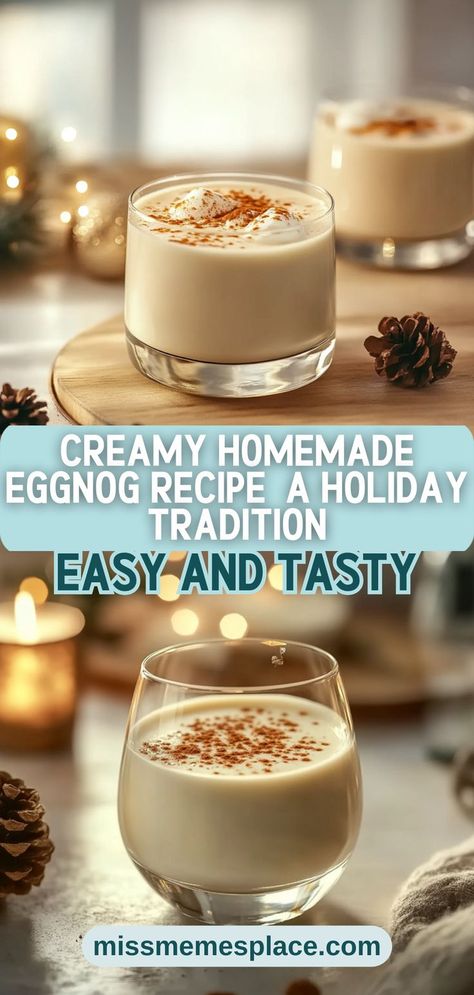 Celebrate the holidays with a creamy homemade eggnog recipe that embodies tradition and joy! This delightful beverage features a luscious blend of egg yolks, sugar, and heavy cream, creating a silky texture that’s hard to resist. Whether you’re hosting a Christmas party or enjoying a quiet evening, this eggnog is the perfect companion. Customize it with your favorite spirits or keep it alcohol-free for family gatherings. With our easy instructions Homemade Egg Nog Easy, Cooked Eggnog Recipe Homemade, Alcohol Free Eggnog, How To Make Homemade Eggnog, How To Make Eggnog Easy, Borden Eggnog Recipe, Old Fashion Eggnog Recipe, Traditional Eggnog Recipe, Home Made Eggnog Recipes