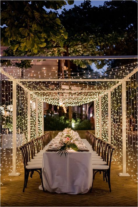 Las Catalinas Dreamy Wedding Day • Mil Besos Costa Rica Canopy Wedding, Intimate Reception, Jungle Beach, Lemon Wedding, White Christmas Lights, Engagement Dinner, White String Lights, Costa Rica Wedding, Wedding Canopy