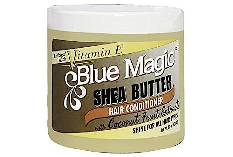 Amazon.com : Blue Magic Shea Butter Hair conditioner with Coconut Fruit Extract 12 ounce jar (340gm) : Beauty & Personal Care Pressed Hair, Coconut Fruit, Shea Butter Hair, Blue Magic, Magic Hair, Hair Help, Amazon Beauty Products, Hair Food, Deep Conditioning