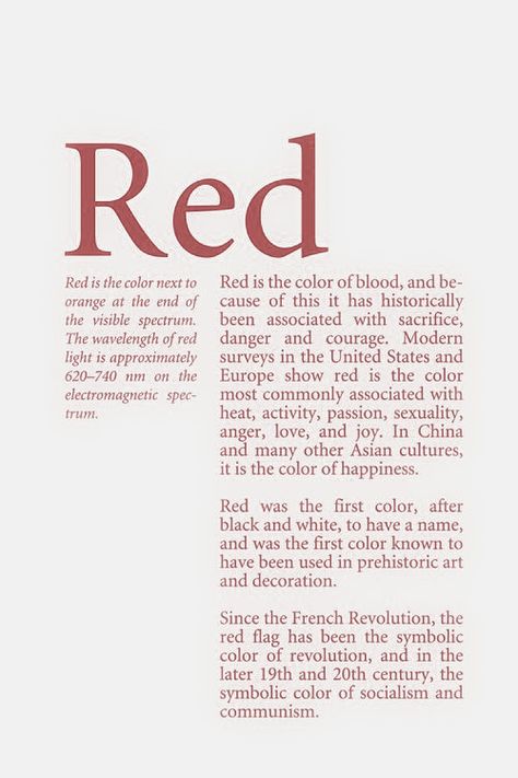 Red Definition Aesthetic, Colour Psychology, Red Meaning, Zestaw Ikon, Colors And Emotions, Motiverende Quotes, Color Quotes, Color Meanings, Picture Collage Wall