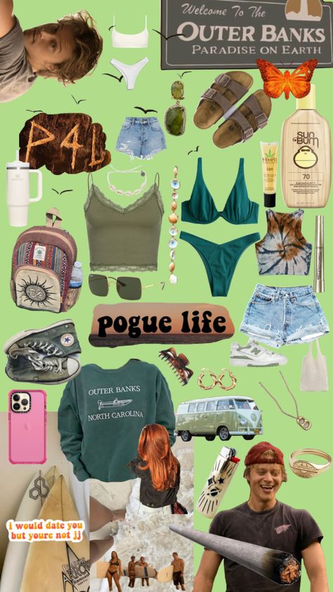 #myfirstshuffle #outerbanks #outerbanksaesthetic #pogue4life #jjmaybank #beach #outfitinspo #vibes Outerbanks Winter Outfits, Beach 80s Aesthetic, Cute Outer Banks Outfits, Pogue Vs Kook Outfits, 80s Outfits Summer, Pouge Life Outfit, Pogue Life Aesthetic, Pogue Outfits, Obx Fits