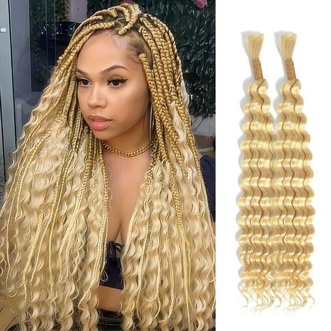 PRICES MAY VARY. Material:The bulk huaman braiding hair is made with 100% raw and unprocessed virgin Human Hair. All the cuticles intact and aligned in the same direction Weight:Each small bundle of our huaman braiding hair is 50g,one pack has 2 small bundle,total100g per pack.If you like full head braids,we recommend you purchase 2- 3 packs Length:The length of human hair bulk for braiding is from 16"to 20", to meet your different needs,and all the hair length is stretched length Braiding Hair Crochet Human Hair, Crochet Micro Braids, Head Braids, Head Braid, Human Hair For Braiding, Hair Extension Lengths, Curly Human Hair Extensions, Blonde Braids, Hair Pack