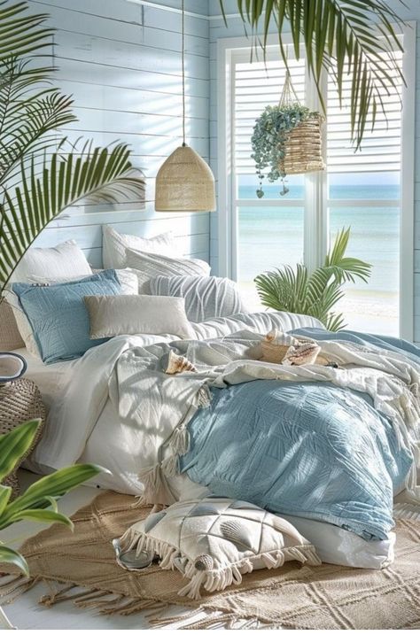 Boho Coastal Bedroom, Surf Room Decor, Ocean Room Decor, Surf Room, Ocean Room, Coastal Bedroom Decorating, Beach House Interior Design, Beachy Room, Boho Bedroom Ideas