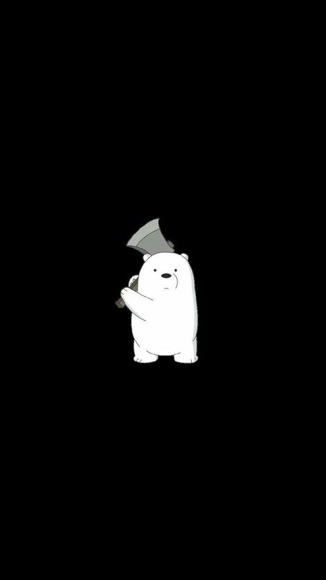 Ice Bear Wallpaper Black, Cool Dark Wallpaper Iphone, We Bear Bears Wallpapers, Aod Wallpapers, Ice Bear Wallpaper, Polar Bear Wallpaper, Ice Bear We Bare Bears, Dark Black Wallpaper, We Bare Bears Wallpapers